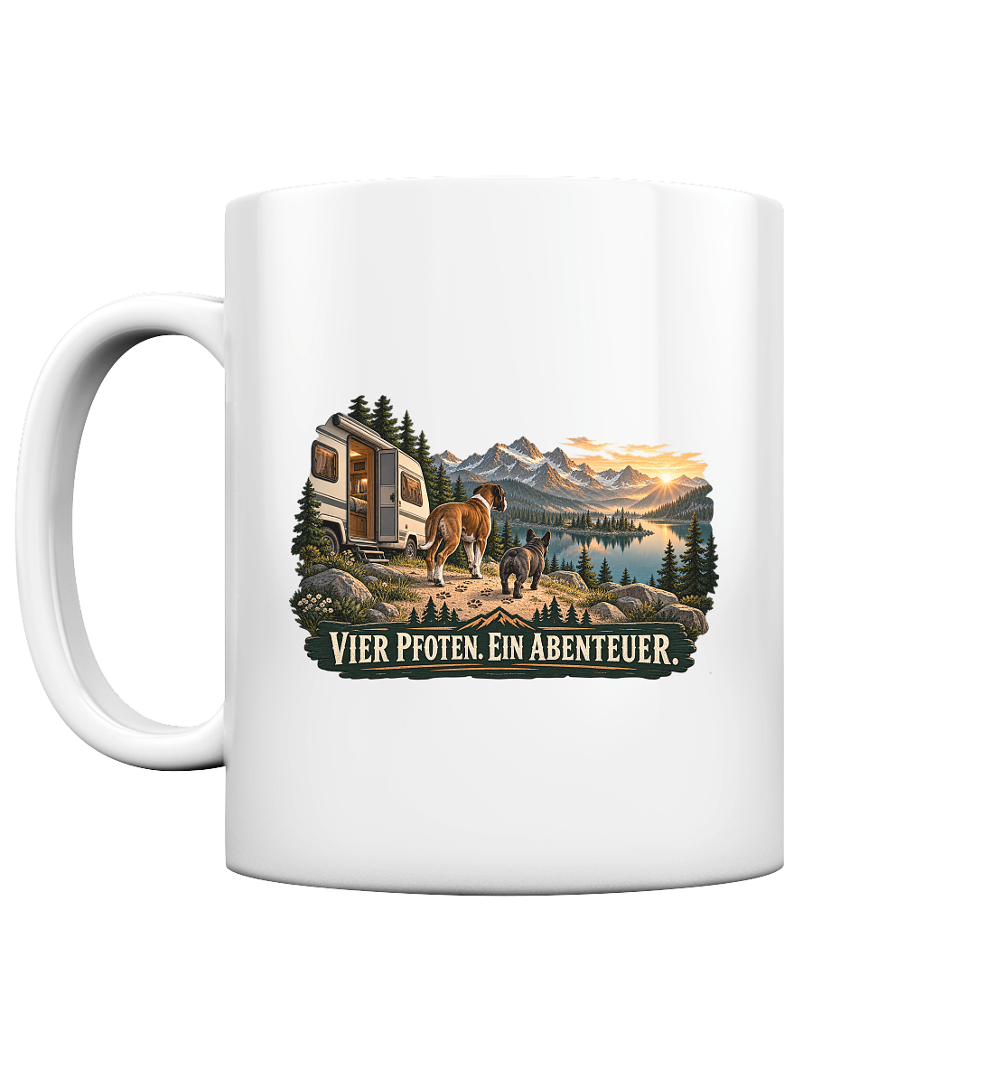 Vier Pfoten. Ein Abenteuer. - Tasse glossy