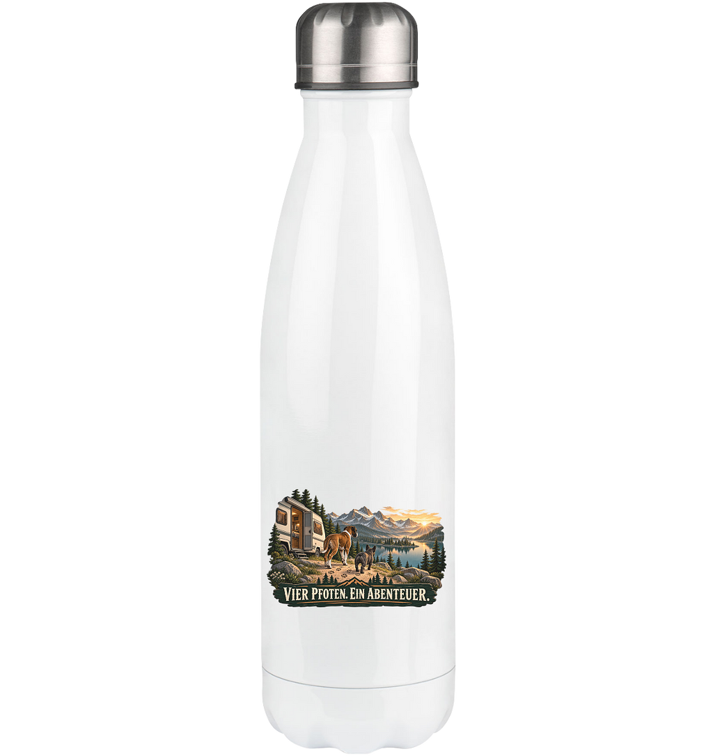 Vier Pfoten. Ein Abenteuer. - Thermoflasche 500ml