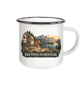 Vier Pfoten. Ein Abenteuer. - Emaille Tasse (Black)
