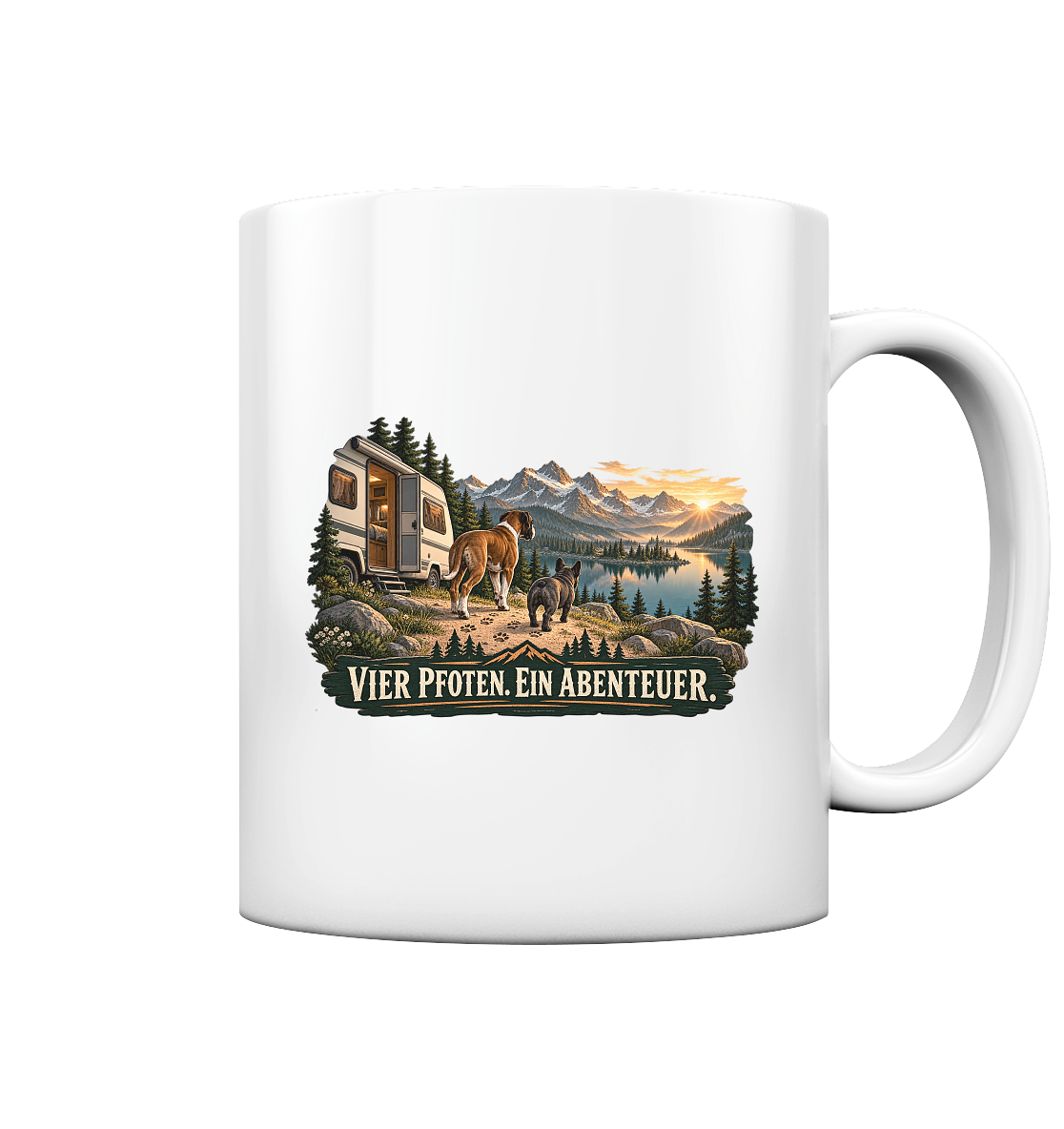 Vier Pfoten. Ein Abenteuer. - Tasse glossy